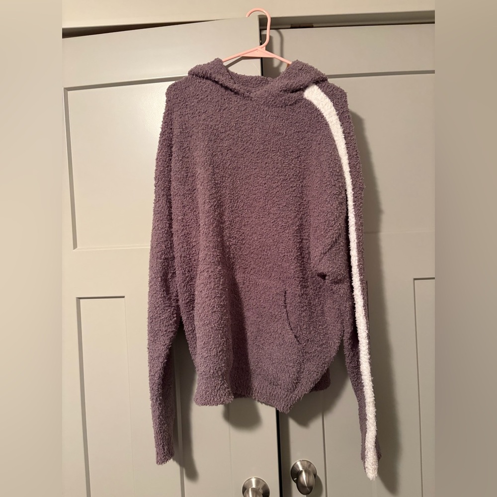 SKIMS Cozy Collection Hooded Sweatshirt with White Stripes